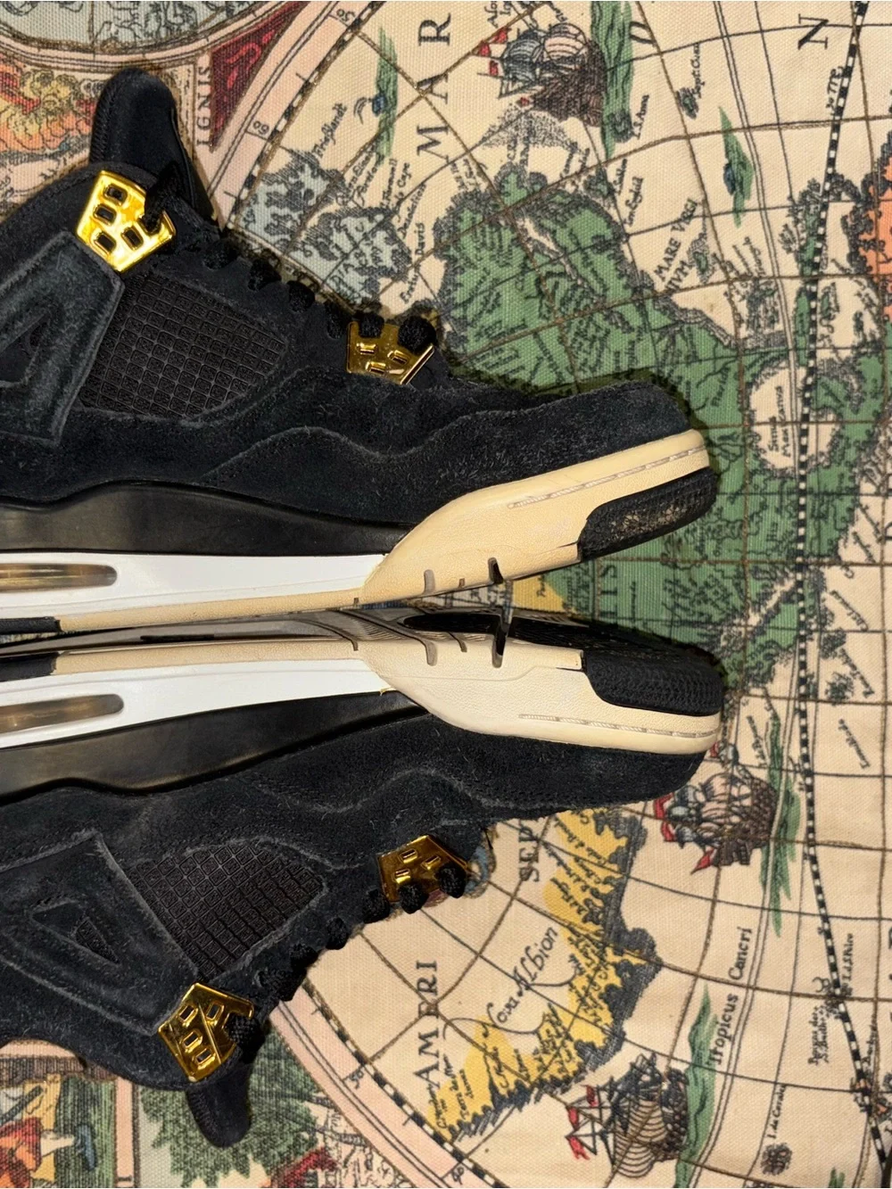 Jordan Men’s Black and Gold Retro Sneakers